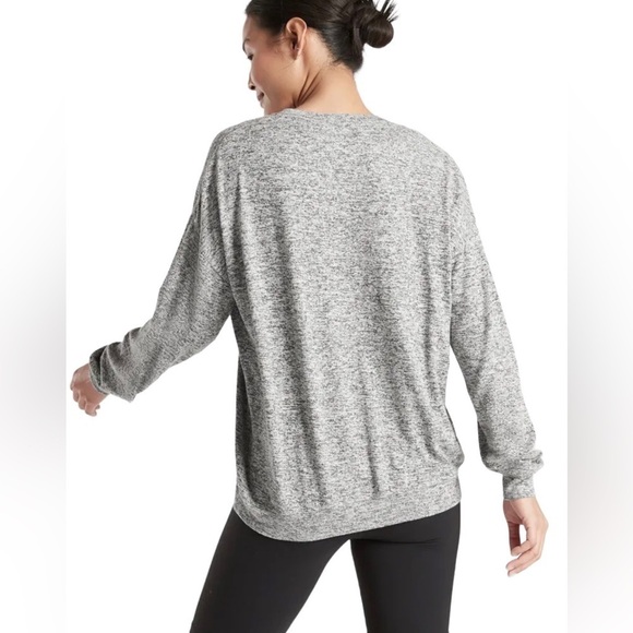 Athleta - Mindful Pullover Light Heather Gray Sweater Sweatshirt Cover Sz Small - Picture 2 of 7